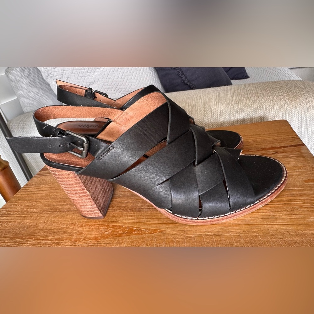 Madewell The Cindy Sandal Blk Sz 8